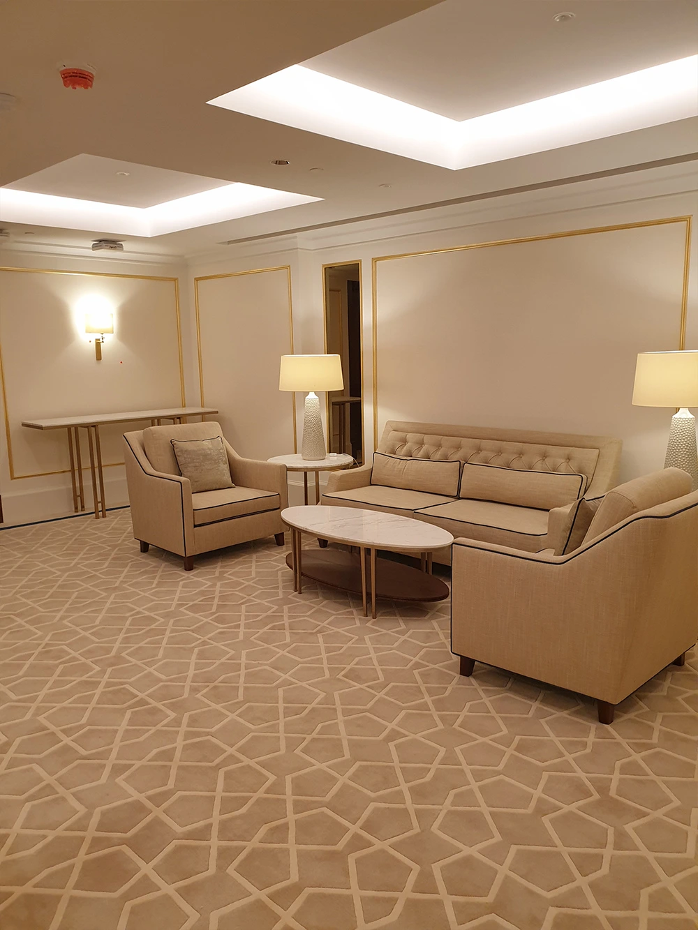 Custom carpet designed in two pile heights