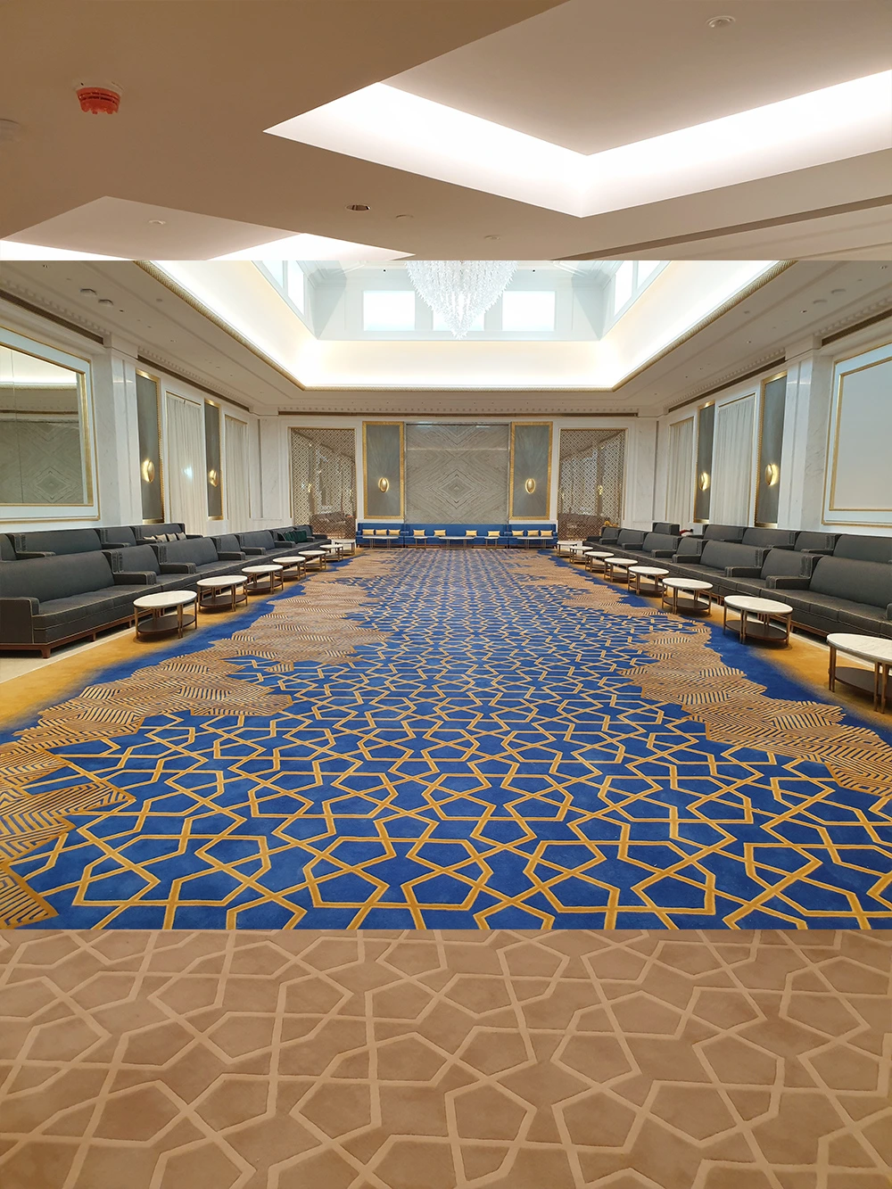 Classic high pile luxury carpet with hand carvings