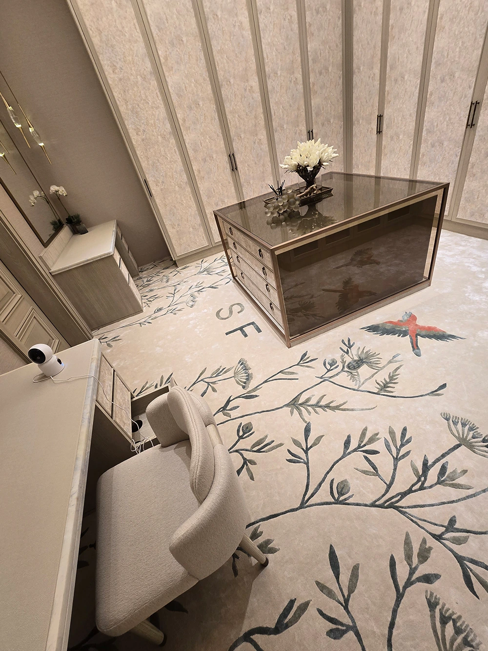 Earthy nature-inspired theme custom carpet design